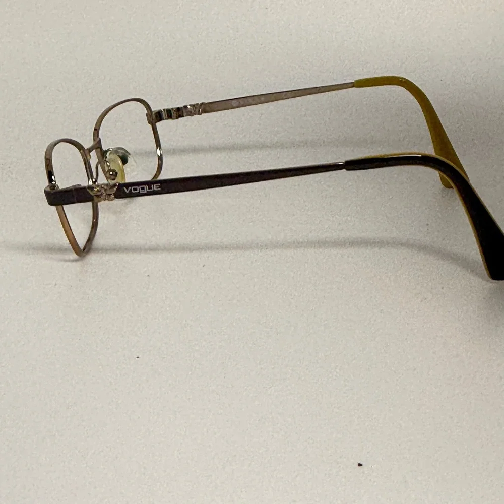 Vogue VO 3904 813 Brown Gold Metal Rectangular Eyeglass Frames 52-17-135 H6547